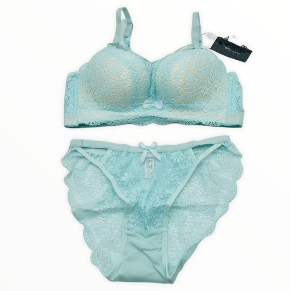 Other - Bra Panty Set Blue 36B Medium Lingerie Underwear